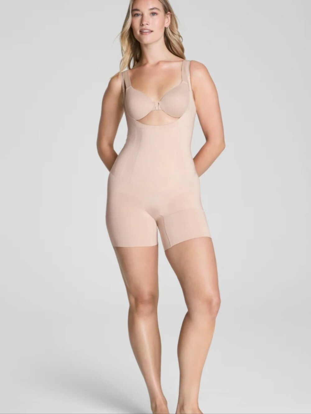 SPANX OnCore Open-Bust Mid-Thigh Bodysuit Size XL